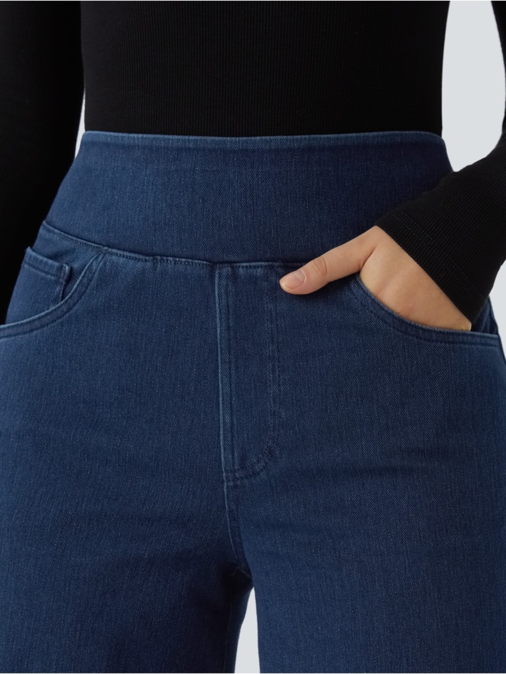 Halara Flex™ High Waisted Wide Leg Jeans XL Tummy Control Stretch Pockets - Picture 5 of 7